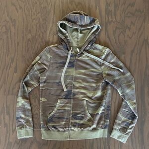 Z Supply Camouflage Hooded Zip Up